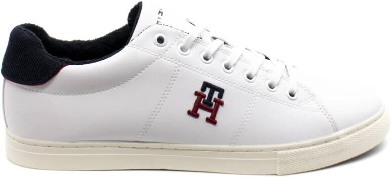 Tommy Hilfiger Leren vulkaniseerde universiteit monogram sneakers White Heren