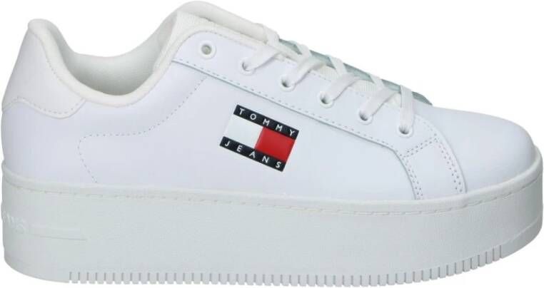TOMMY JEANS Plateausneakers TJW FLATFORM ESS vrijetijdsschoen halfschoen veterschoen met gepolsterde schacht - Foto 8