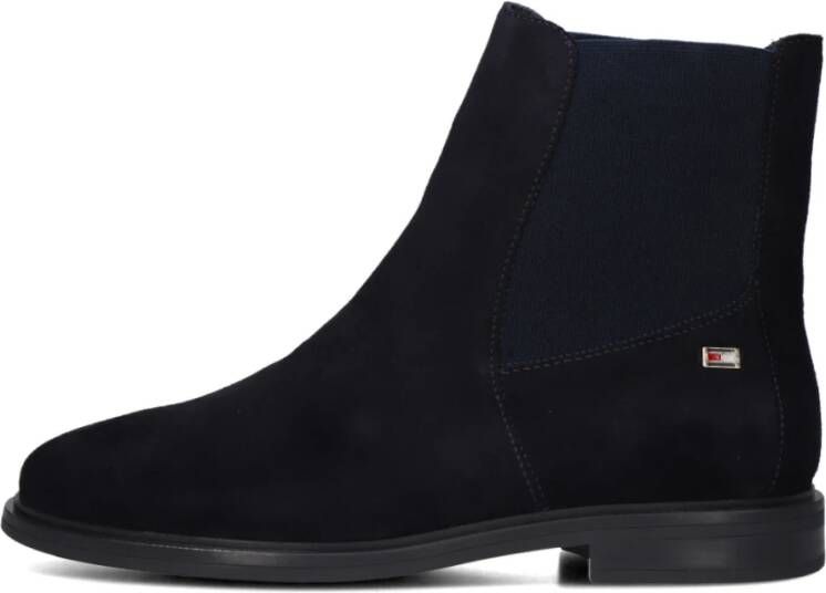 Tommy Hilfiger Navy Suede Chelsea Boots