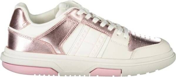 Tommy Hilfiger Sportieve witte sneakers met roze details