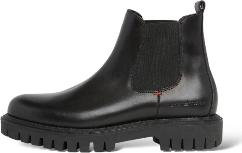 Tommy Hilfiger Chelsea boots van leer met label in reliëf model 'PREMIUM CASUAL'