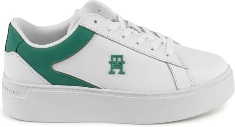 Tommy Hilfiger Plateausneakers TH PLATFORM COURT SNEAKER met contrastafwerking vrijetijdsschoen halve schoen veterschoen
