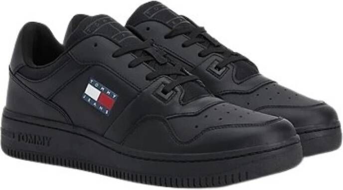 Tommy Hilfiger Retro Basket leren heren sneakers Zwart Echt leer Uitneembare zool - Foto 6