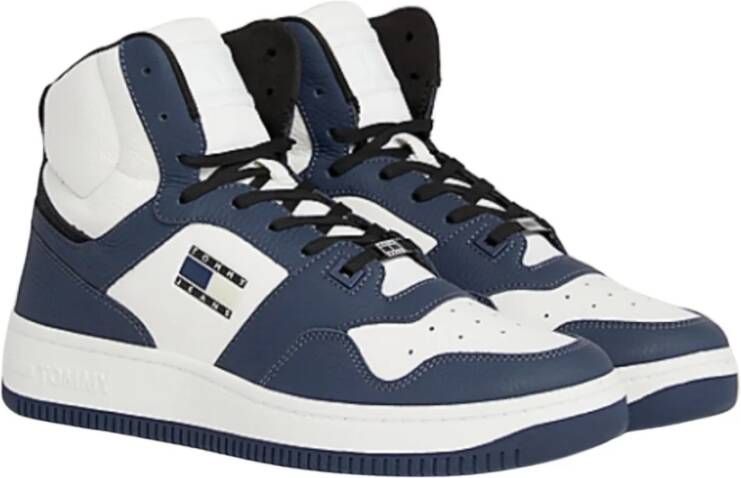 Tommy Hilfiger Retro Leren Basketball Mid-Top Sneakers