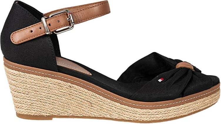 Tommy Hilfiger Ronde Neus Platform Espadrilles Black Dames