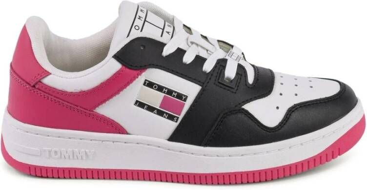 Tommy Hilfiger Roze Leren Sneaker met Premium Details
