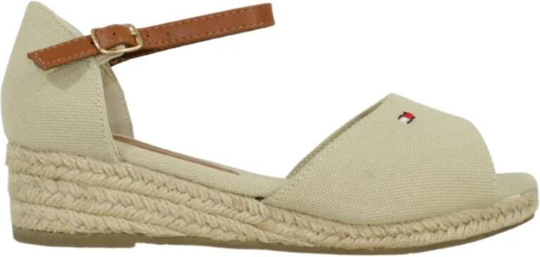 Tommy Hilfiger Sleehaksandaaltjes ROPE WEDGE SANDAL RED met kleine sleehak