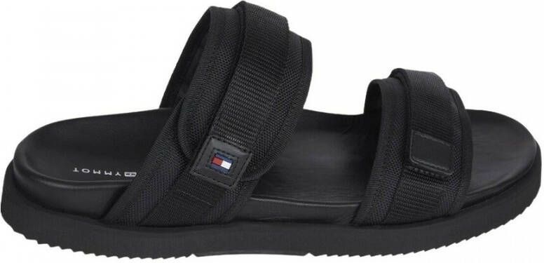 Tommy Hilfiger Sandaal met gevouwen bandje Black Heren