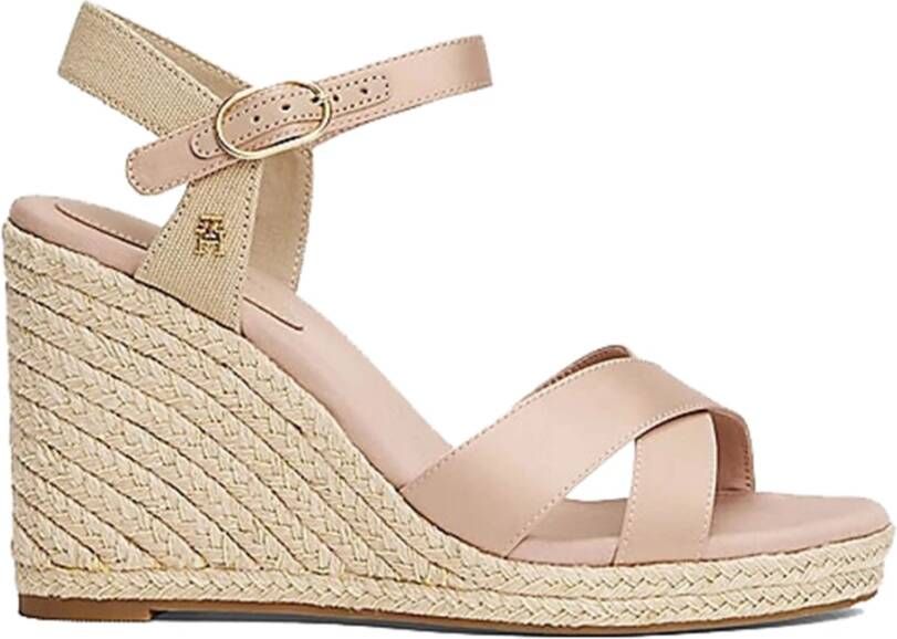 Tommy Hilfiger Satijnen Espadrille Sandalen met Sleehak