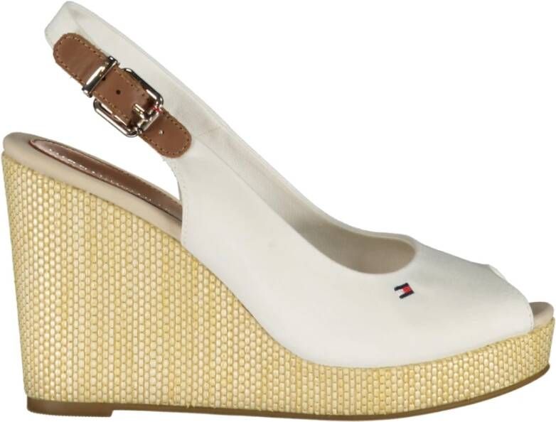 Tommy Hilfiger Sandaaltjes ICONIC ELBA SLING BACK WEDGE zomerschoen sandaal keilhak met jute bekleding