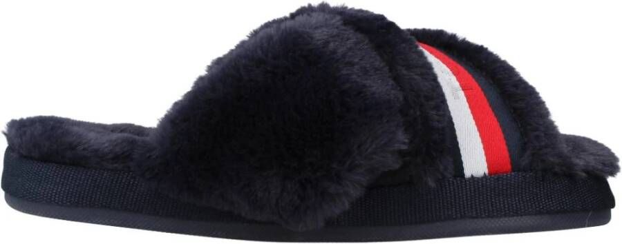Tommy Hilfiger Pluchen pantoffels TOMMY FURRY HOME SLIPPER met textielband