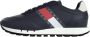 Tommy Hilfiger Tommy Jeans Retro Leather Sneakers Leren Sneaker Heren Blauw - Thumbnail 3