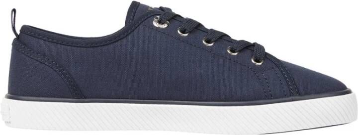 Tommy Hilfiger Plateausneakers VULC CANVAS SNEAKER vrijetijdsschoen lage schoen veterschoen met praktische aantrek-lus