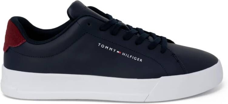 Tommy Jeans Blauwe Leren Sneakers met Rubberen Zool Blue Heren