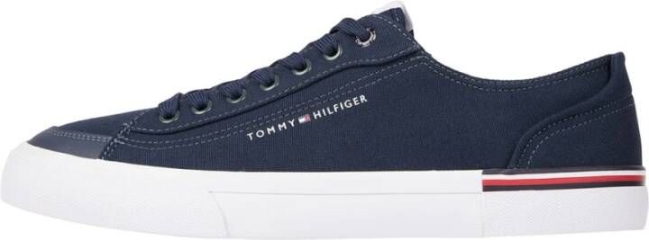 Tommy Hilfiger Sneakers CORPORATE VULC CANVAS met strepen aan de hiel vrijetijdsschoen halfhoge schoen veterschoen - Foto 1