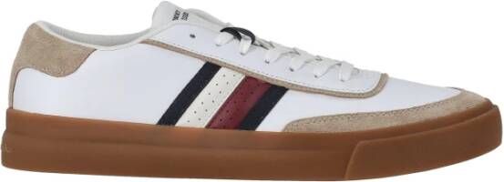 Tommy Hilfiger Plateausneakers TH CUPSET 1A2 LTH MIX vrijetijdsschoen lage schoen veterschoen met strepen in tommy kleuren