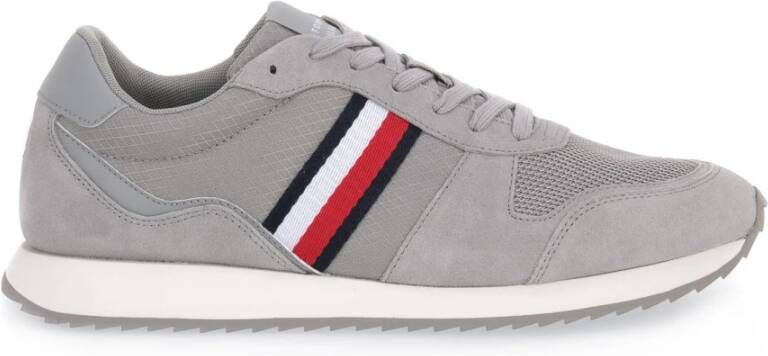 Tommy Jeans Grijze Sneakers met Ronde Neus Gray Heren