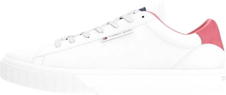 Tommy Jeans Lage Leren Sneakers Roses White Dames