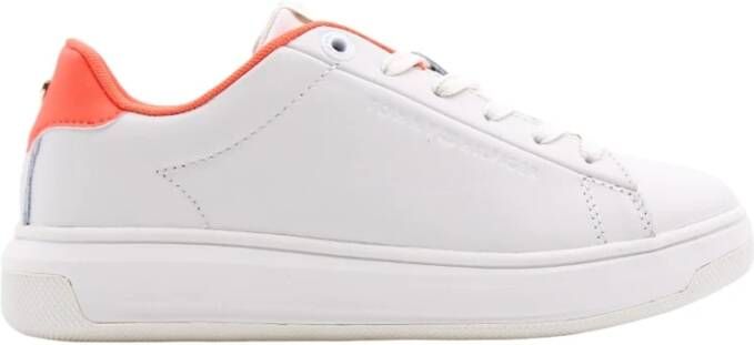 Tommy Hilfiger Lowcut leather cupsole FWoFW06 hawaiian coral Wit - Foto 4