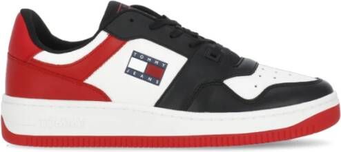 Tommy Hilfiger Witte Leren Sneaker met Platte Zool Multicolor Heren - Foto 6