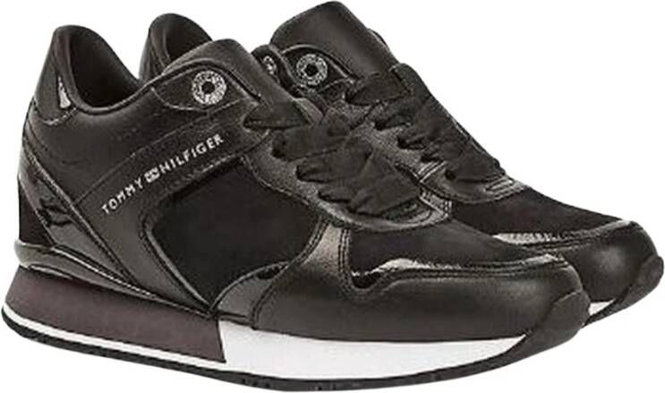 Tommy Hilfiger Sneakers in zwart voor Dames Dressy Wedge Mat Mix Sneaker