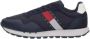 Tommy Hilfiger Tommy Jeans Retro Leather Sneakers Leren Sneaker Heren Blauw - Thumbnail 3