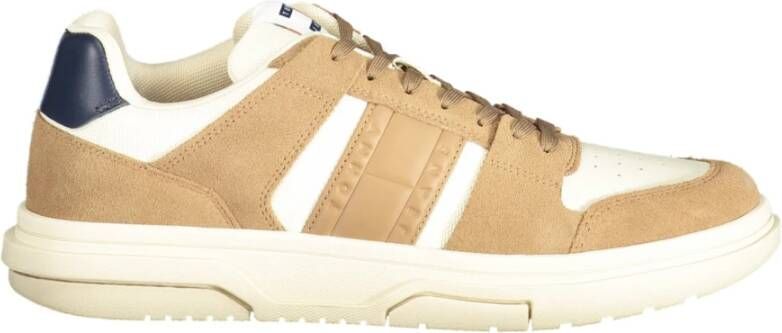 Tommy Hilfiger Sportieve Beige Veterschoenen met Bruine en Blauwe Details Beige Heren