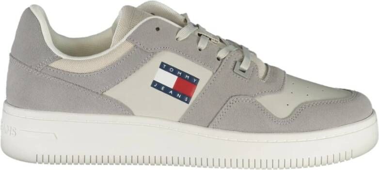 Tommy Hilfiger Sportieve Grijze Vetersneakers met Contrastdetails en Logoprint Gray Heren - Foto 3