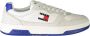 Tommy Hilfiger Sportieve Witte Sneakers Blauwe Details Logo White Heren - Thumbnail 6