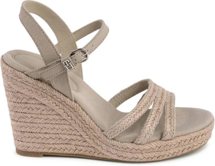 Tommy Hilfiger Stijlvol Linnen Sleehak Sandalen
