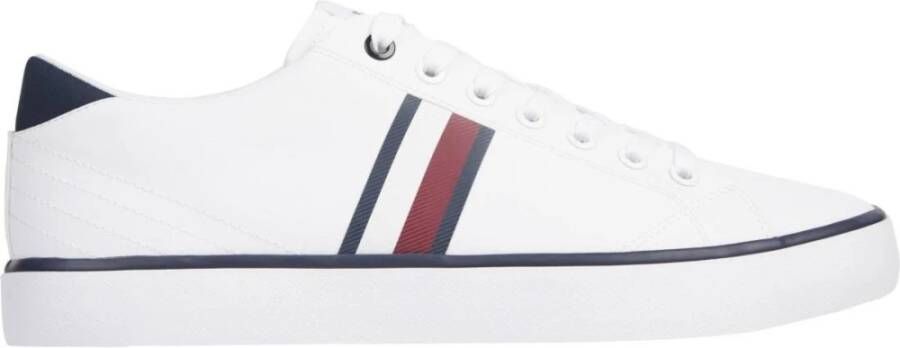 Tommy Hilfiger Strepen Mesh Vrijetijdssneakers Wit White Heren