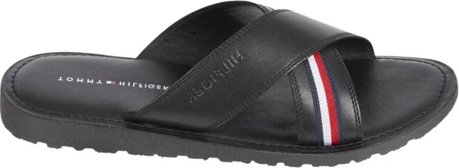 Tommy Hilfiger Slippers CRISS CROSS MIX SANDAL met stijlvolle tommy strepen