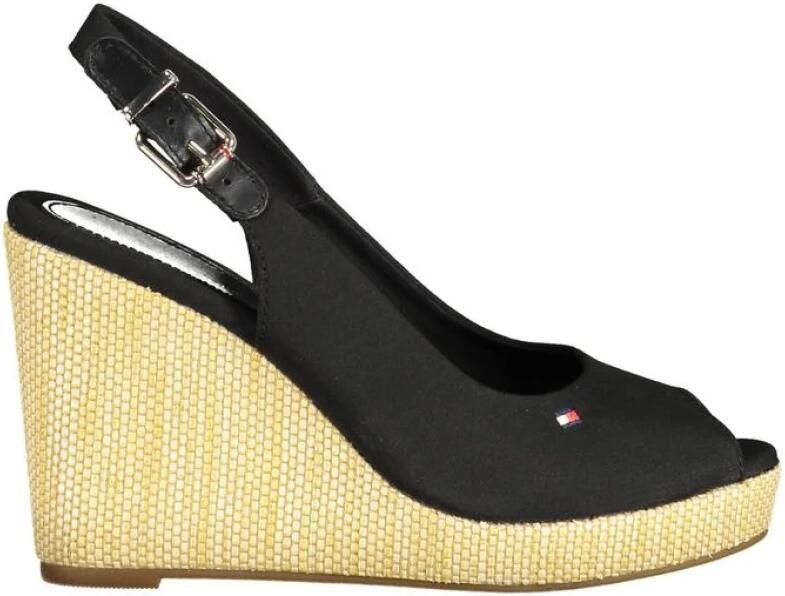 Tommy Hilfiger Sleehaksandaaltjes ICONIC ELENA SLING BACK WEDGE zomerschoen sandaal keilhak met verstelbare gesp