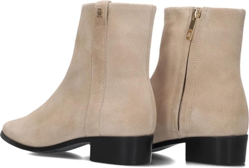 TOMMY HILFIGER Beige Enkellaarsjes Th Suede Pointy Zip Bootie - Foto 3