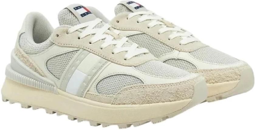 TOMMY JEANS Plateausneakers TJW TECH RUNNER vrijetijdsschoen lage schoen veterschoen in materiaal-mix
