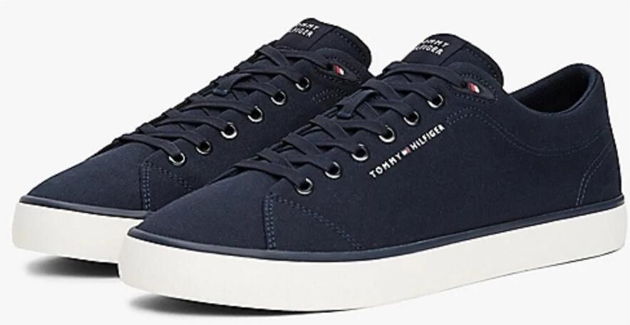 Tommy Hilfiger Sneakers TH HI VULC LOW CORE CANVAS vrijetijdsschoen lage schoen veterschoenen met zacht gepolsterde schacht