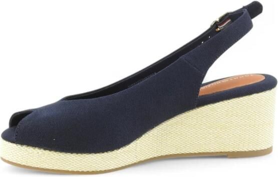 Tommy Hilfiger Sleehaksandaaltjes FLAG MID WEDGE ESPAD SLINGBACK plateau zomerschoen bandjessandaal met verstelbare gesp