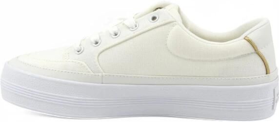 Tommy Hilfiger Plateausneakers ESSENTIAL VULC TEXTILE SNEAKER vrijetijdsschoen lage schoen veterschoen met goudkleurige details