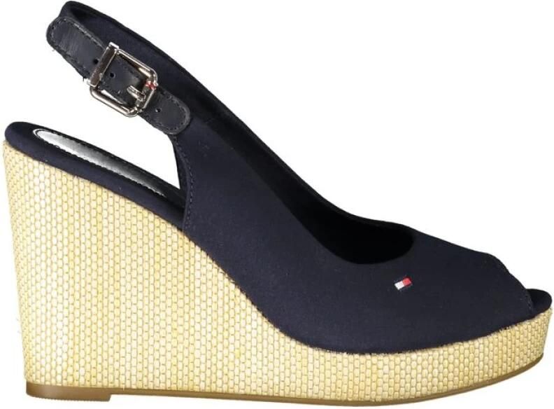 Tommy Hilfiger Sleehaksandaaltjes ICONIC ELENA SLING BACK WEDGE zomerschoen sandaal keilhak met verstelbare gesp