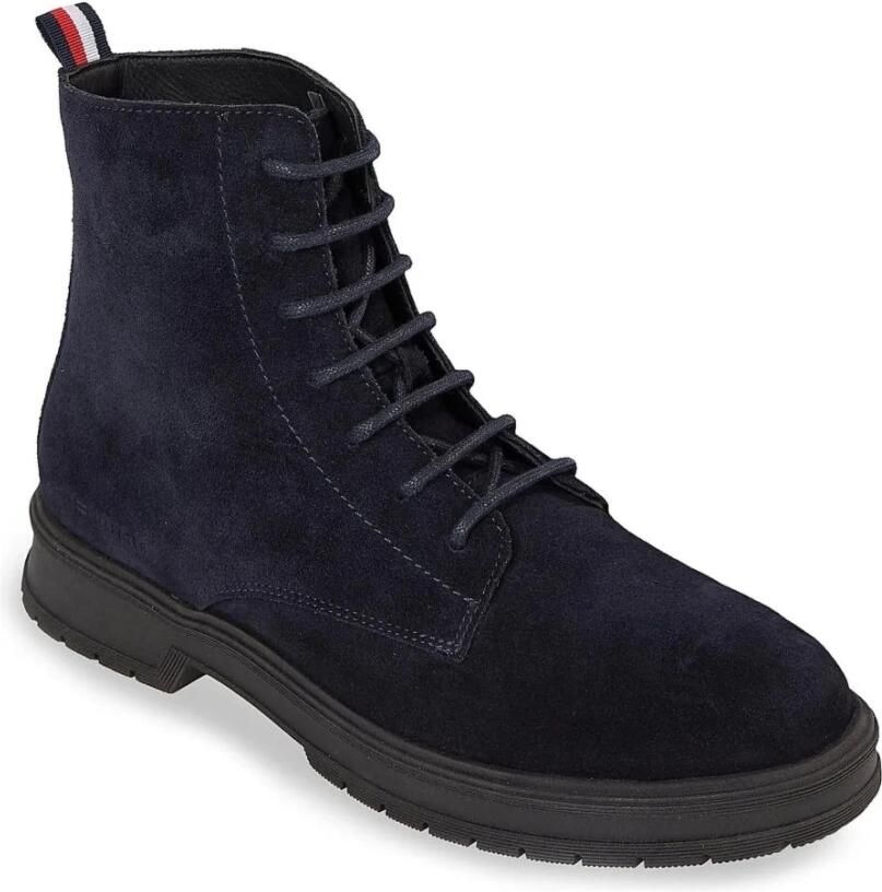 Tommy Hilfiger Hoge veterschoenen HILFIGER CORE SUEDE BOOT met gestreepte aantreklus