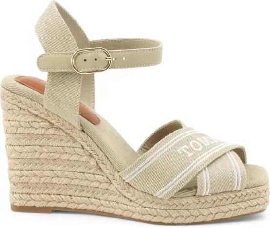 Tommy Hilfiger Fw0fw08668 Esparto Sleehak Sandalen Beige Vrouw - Foto 4