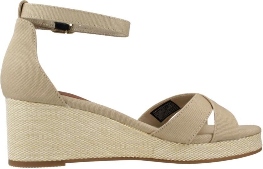 Tommy Hilfiger Sleehaksandaaltjes FLAG CRISS-CROS MID WEDGE ESPAD bandjessandaal zomerschoen met verstelbare gesp