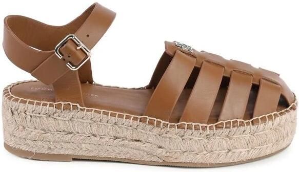 Tommy Hilfiger Sandalen TH AUTHENTIC LEATHER ESPADRILLE zomerschoen sandaal plateauhak met verstelbare gesp - Foto 2