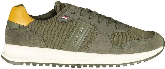 Tommy Hilfiger Groene Polyester Sneaker met Contrasterende Details