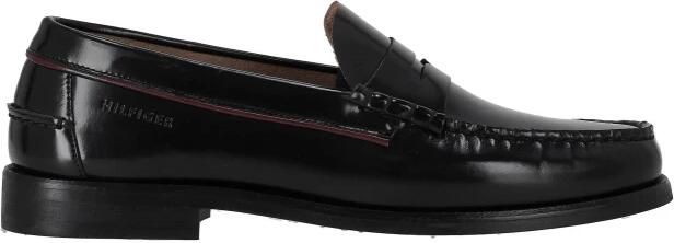 Tommy Hilfiger Instappers CLASSIC HILFIGER LEATHER LOAFER blokhak zakelijke mode feestmode met mokassinnaad