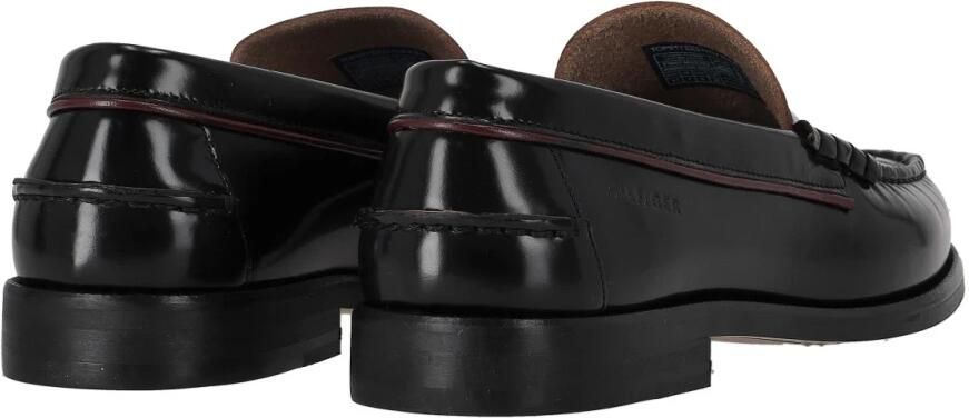 Tommy Hilfiger Instappers CLASSIC HILFIGER LEATHER LOAFER blokhak zakelijke mode feestmode met mokassinnaad