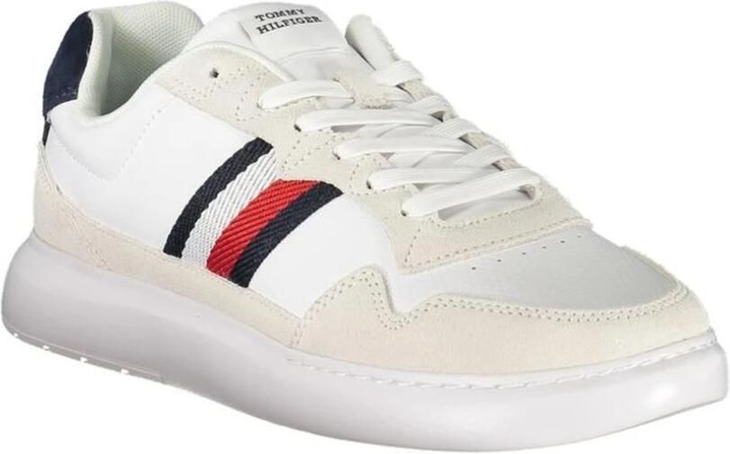 Tommy Hilfiger Sneakers met sleehak LIGHT CUPSOLE LTH MIX STRIPES vrijetijdsschoen lage schoen veterschoen met zijstrepen