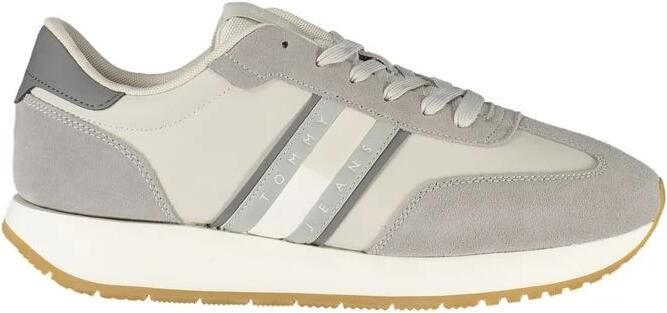 Tommy Hilfiger Grijze leren sneaker