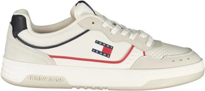 TOMMY JEANS Sneakers TJM CUPSOLE ELEVATED LEATHER vrijetijdsschoen halfhoge schoen veterschoen kleurige paspel in tommy kleuren