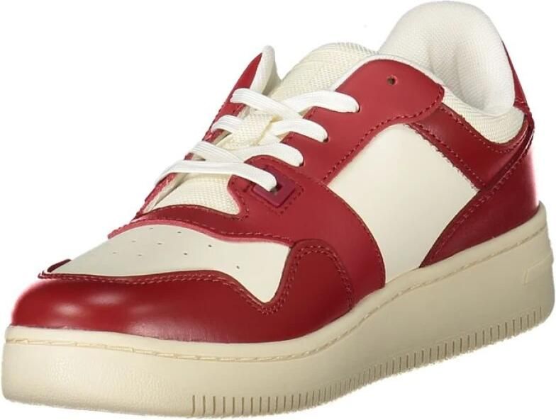 TOMMY JEANS Plateausneakers TJW RETRO BASKET ESS vrijetijdsschoen lage schoen veterschoen met zijlogo-vlag